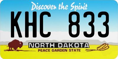 ND license plate KHC833