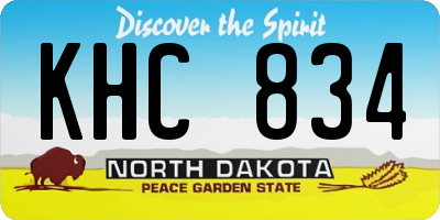 ND license plate KHC834