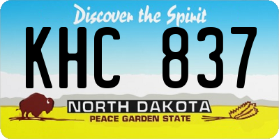 ND license plate KHC837