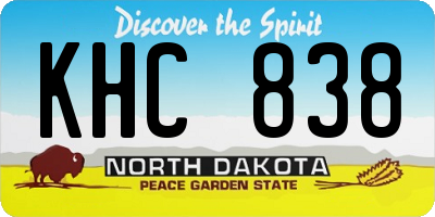 ND license plate KHC838