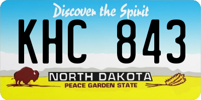 ND license plate KHC843