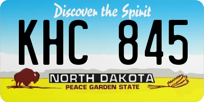 ND license plate KHC845