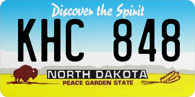 ND license plate KHC848