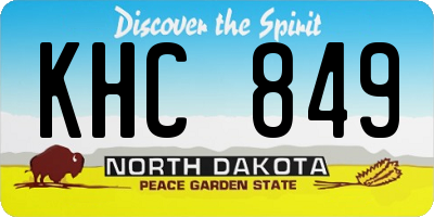 ND license plate KHC849