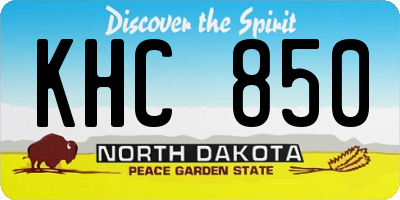 ND license plate KHC850
