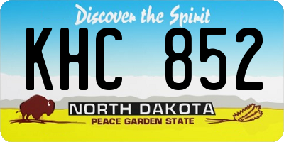 ND license plate KHC852