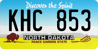 ND license plate KHC853