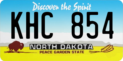 ND license plate KHC854