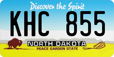ND license plate KHC855