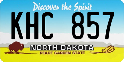 ND license plate KHC857