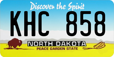 ND license plate KHC858
