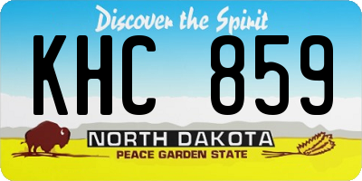 ND license plate KHC859