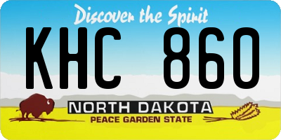 ND license plate KHC860