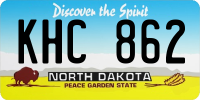 ND license plate KHC862