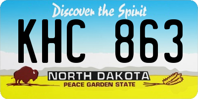 ND license plate KHC863