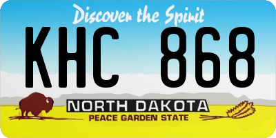 ND license plate KHC868