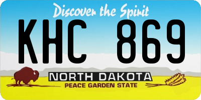 ND license plate KHC869