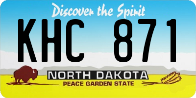 ND license plate KHC871