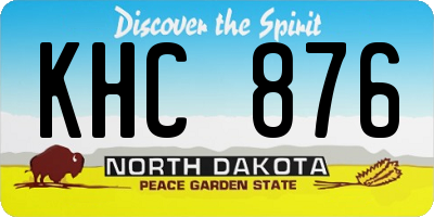 ND license plate KHC876