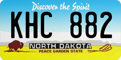 ND license plate KHC882