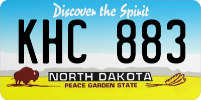 ND license plate KHC883