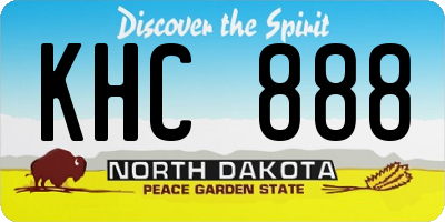 ND license plate KHC888