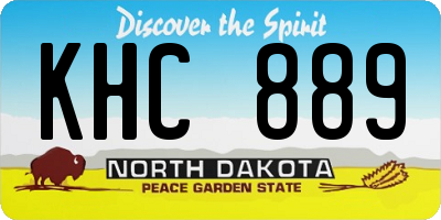 ND license plate KHC889