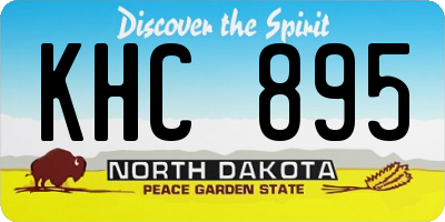 ND license plate KHC895