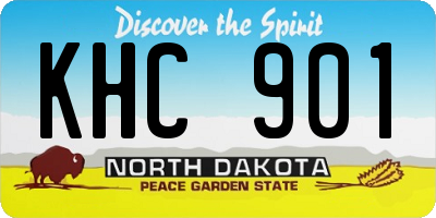 ND license plate KHC901