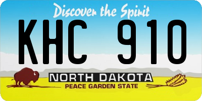 ND license plate KHC910