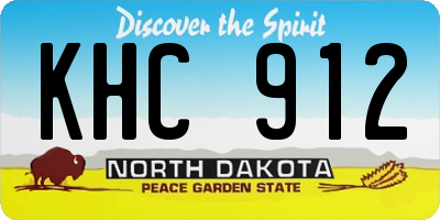 ND license plate KHC912