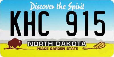 ND license plate KHC915