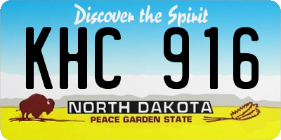 ND license plate KHC916