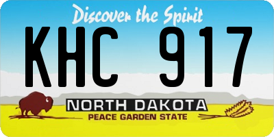 ND license plate KHC917