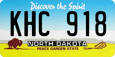 ND license plate KHC918