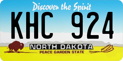 ND license plate KHC924
