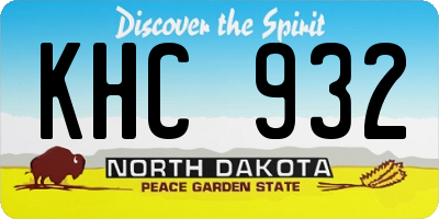 ND license plate KHC932