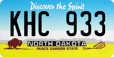 ND license plate KHC933