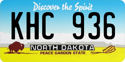 ND license plate KHC936