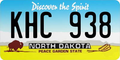 ND license plate KHC938