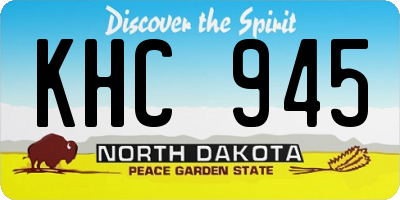 ND license plate KHC945