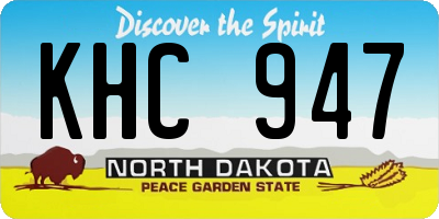 ND license plate KHC947
