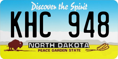 ND license plate KHC948