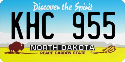 ND license plate KHC955
