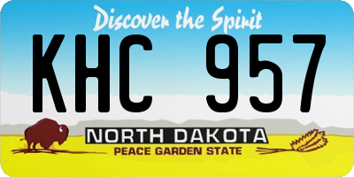 ND license plate KHC957