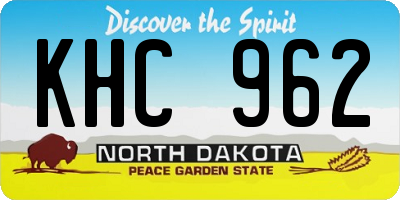 ND license plate KHC962