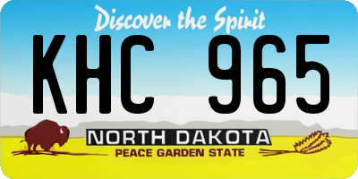 ND license plate KHC965