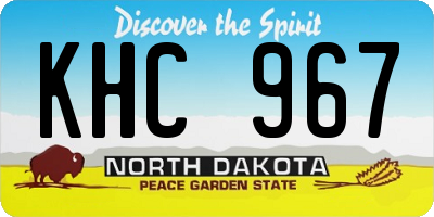 ND license plate KHC967