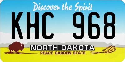 ND license plate KHC968