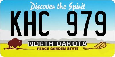 ND license plate KHC979